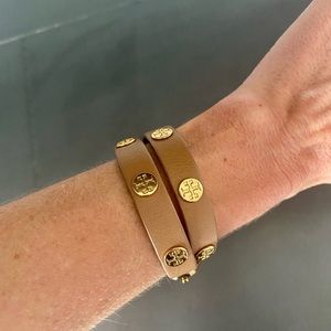 Tory Burch Double-Wrap Logo Bracelet.